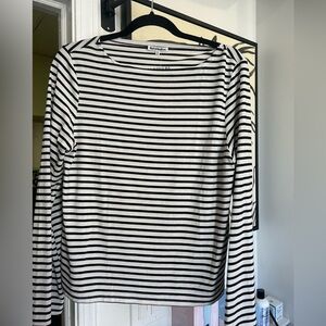 Reformation Black and White Striped Women's Top XS